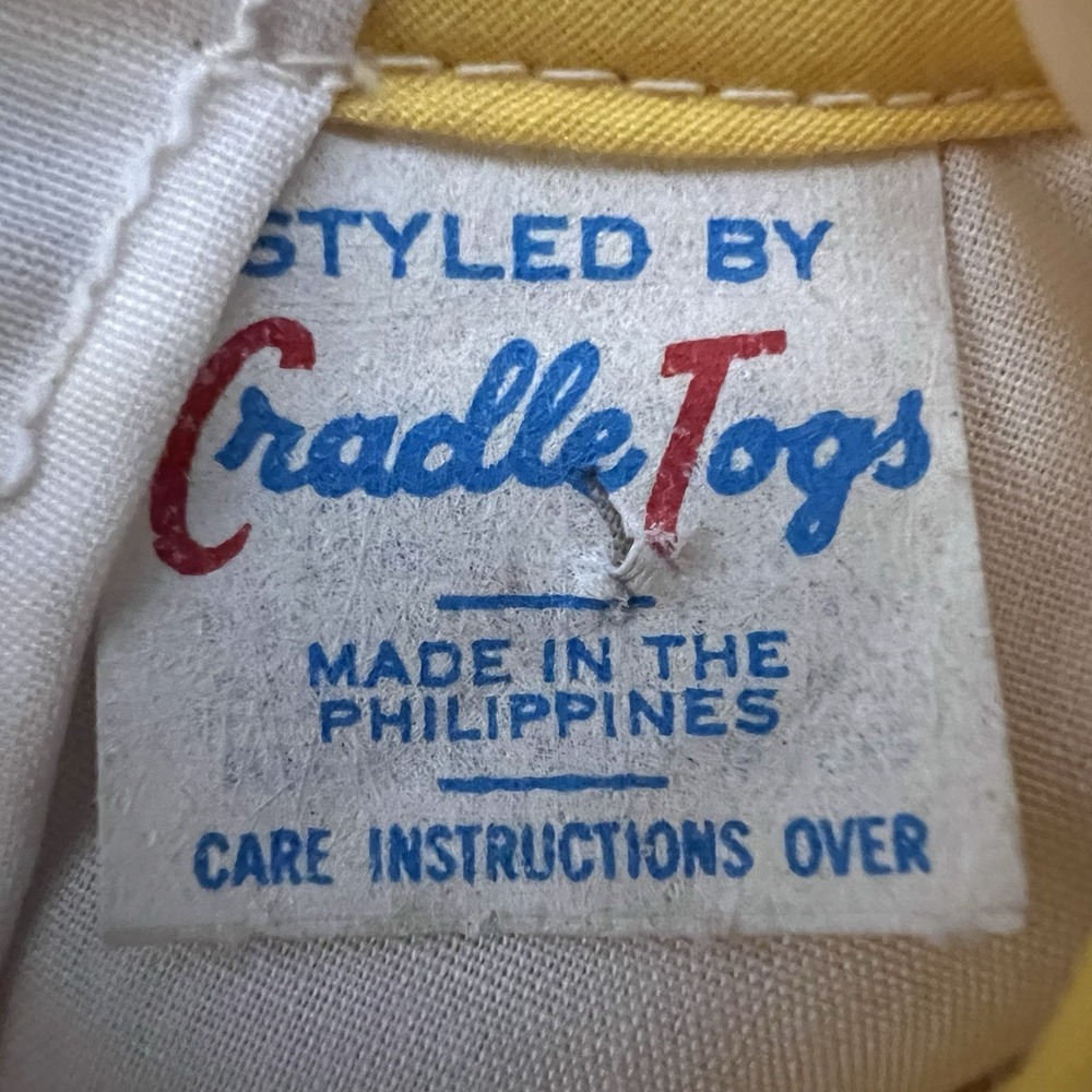 VTG 70s Cradle Togs Tennis 2 Piece Outfit Short Sleeve Button Shorts Baby 12M - Picture 8 of 9